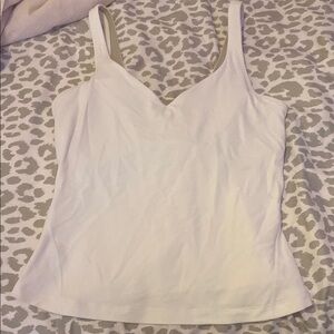 Lululemon Athletica White Fitted Sleeveless Tank Top